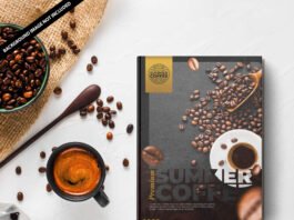 Free Coffee Table Book Mockup PSD Template