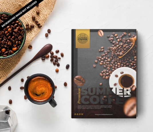 Free Coffee Table Book Mockup PSD Template