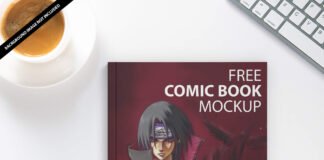 Free Comic Book Mockup PSD Template