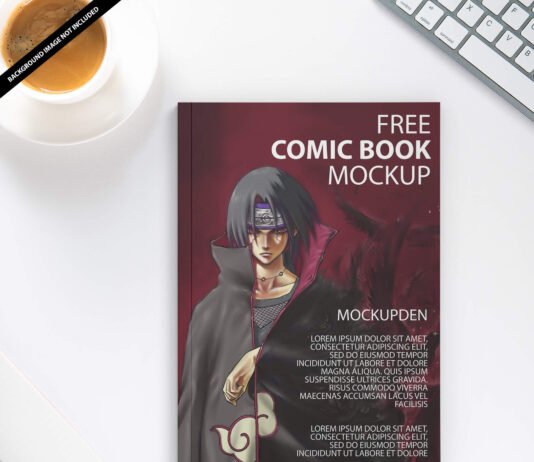Free Comic Book Mockup PSD Template