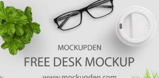 Free Desk Mockup PSD Template