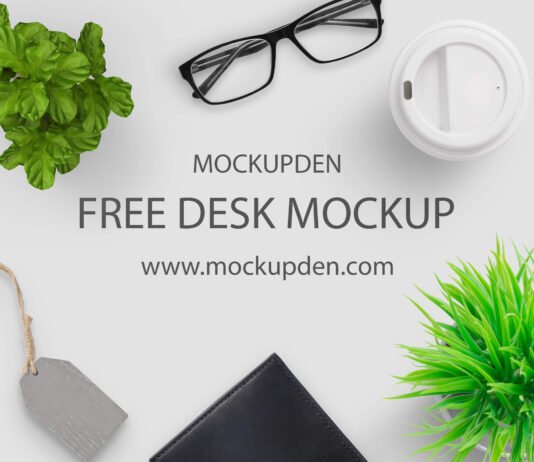 Free Desk Mockup PSD Template