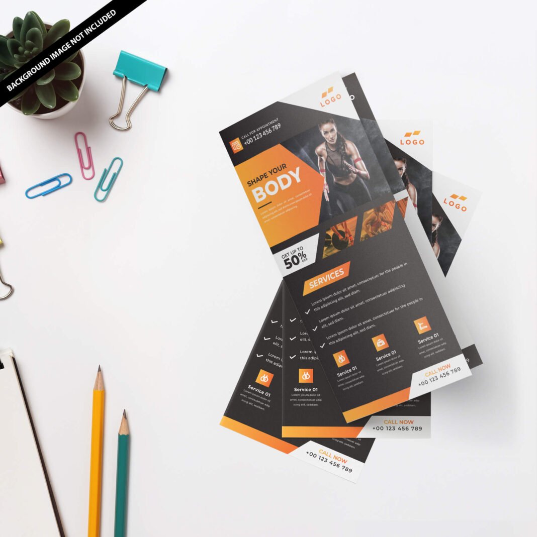 Free Dl Flyer Mockup Vol 2 PSD Template Mockup