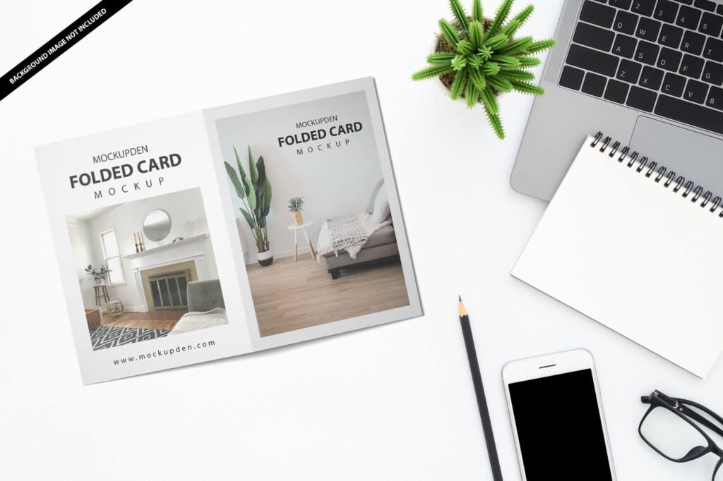 Free Folded Card Mockup PSD Template