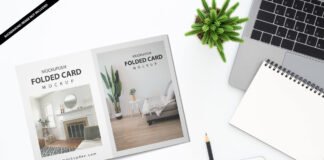 Free Folded Card Mockup PSD Template