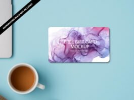 Free Gift Card Mockup PSD Template