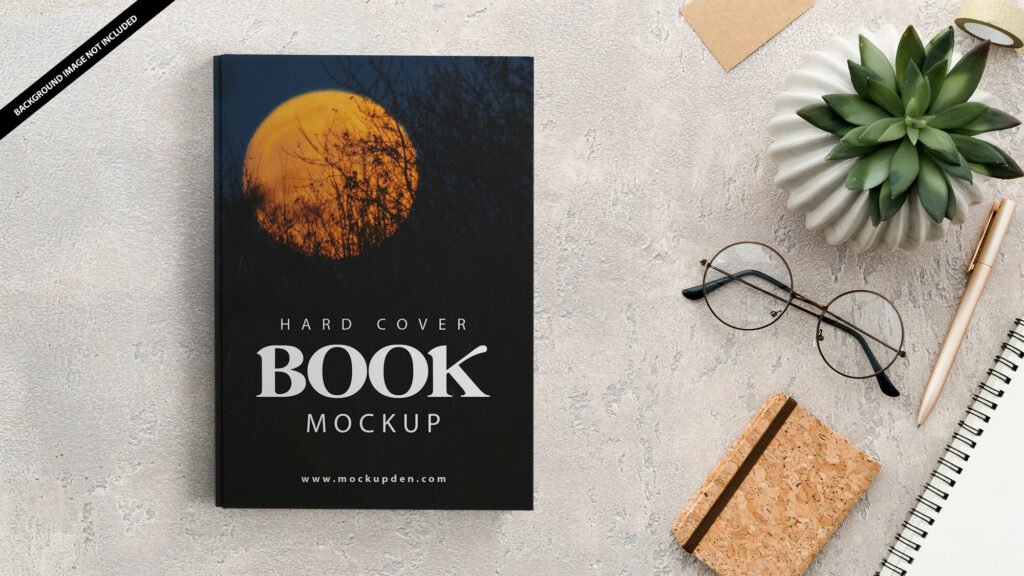 Free Hard Cover Book Mockup PSD Template