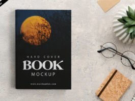 Free Hard Cover Book Mockup PSD Template