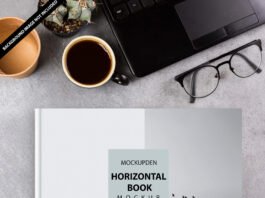 Free Horizontal Book Mockup PSD Template