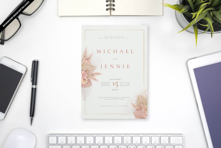 Free Invitation Mockup PSD Template