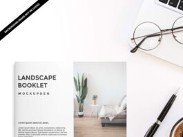 Free Landscape Booklet Mockup PSD Template