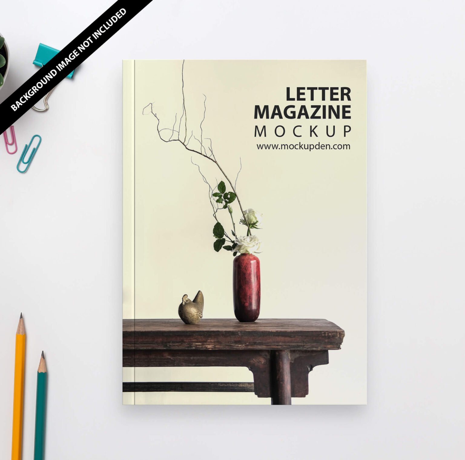Free Letter Magazine Mockup PSD Template - Mockupden