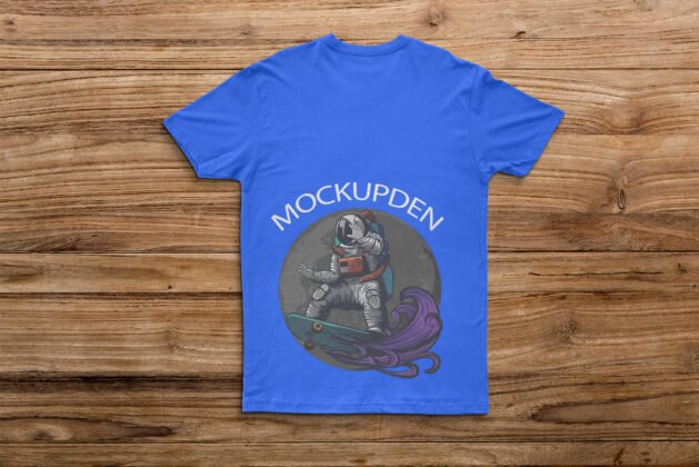 Download Free Navy Blue T Shirt Mockup PSD Template - Mockup Den