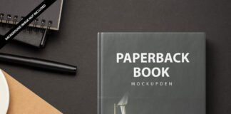 Free Paperback Book Mockup PSD Template