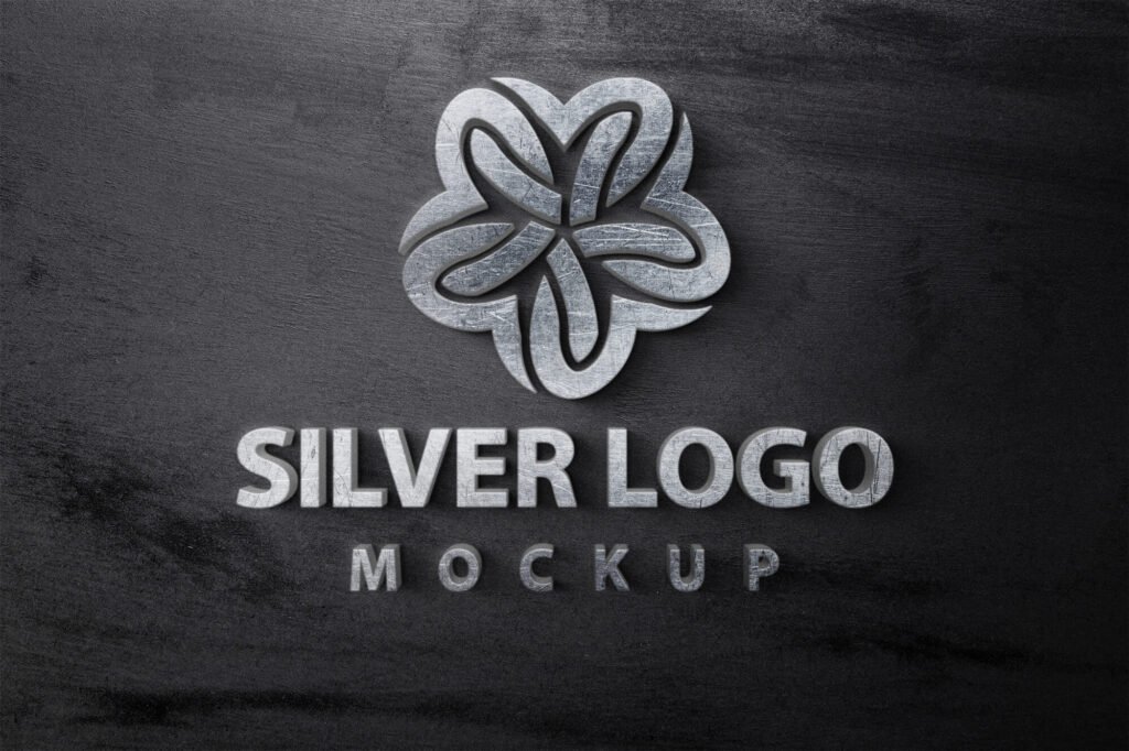 Download Free Silver Logo Mockup PSD Template - Mockup Den