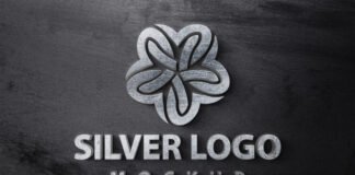 Free Sliver Logo Mockup PSD Template