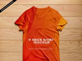 Free V Neck T Shirt Mockup PSD Template