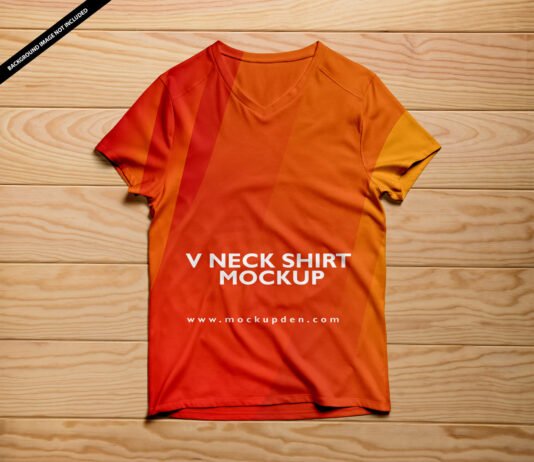 Free V Neck T Shirt Mockup PSD Template