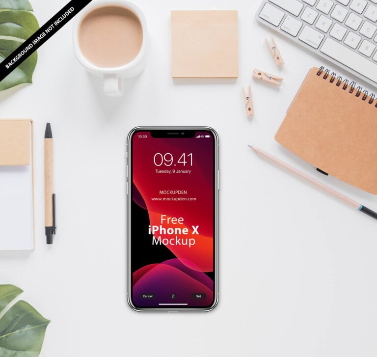 Free White iPhone X Mockup PSD Template