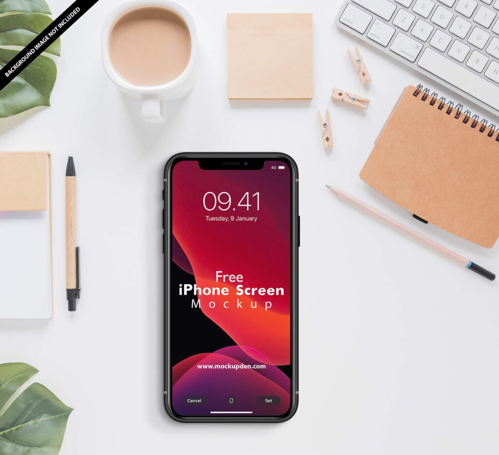 Free iPhone Screen Mockup PSD Template