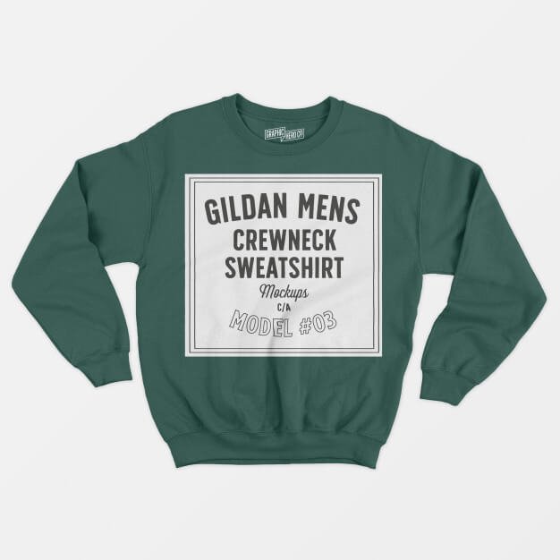 Gildan mens crewneck sweatshirt 03 Free Psd