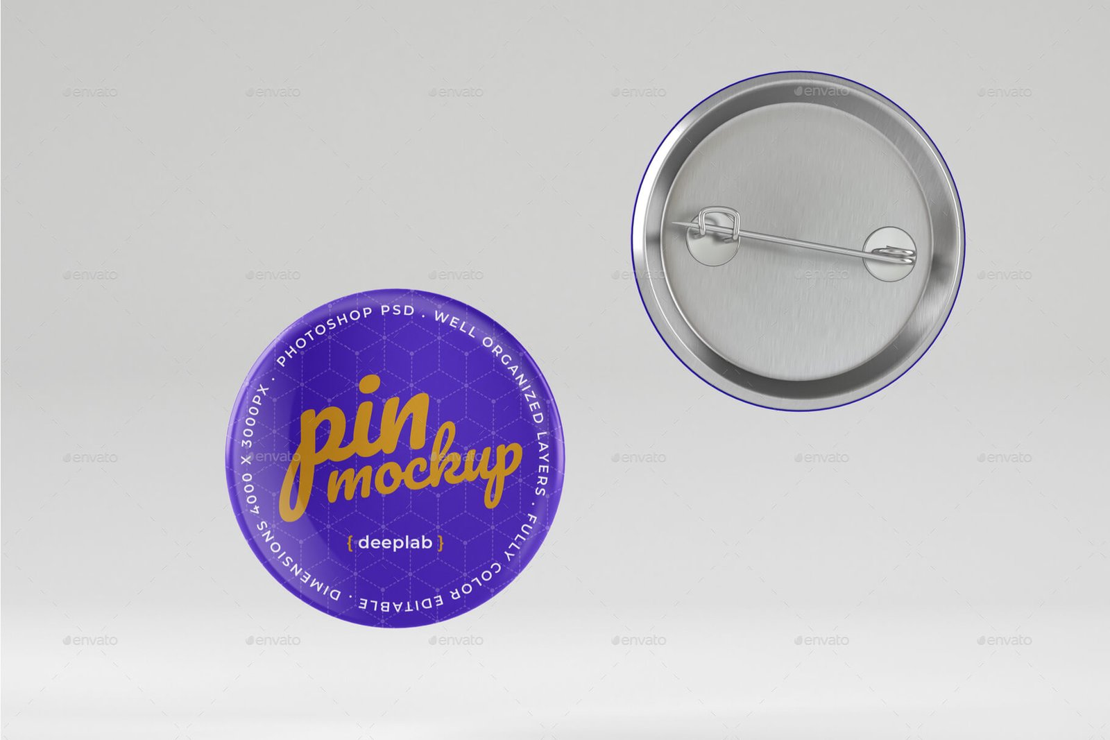 Glossy Button Pin Mockup Set