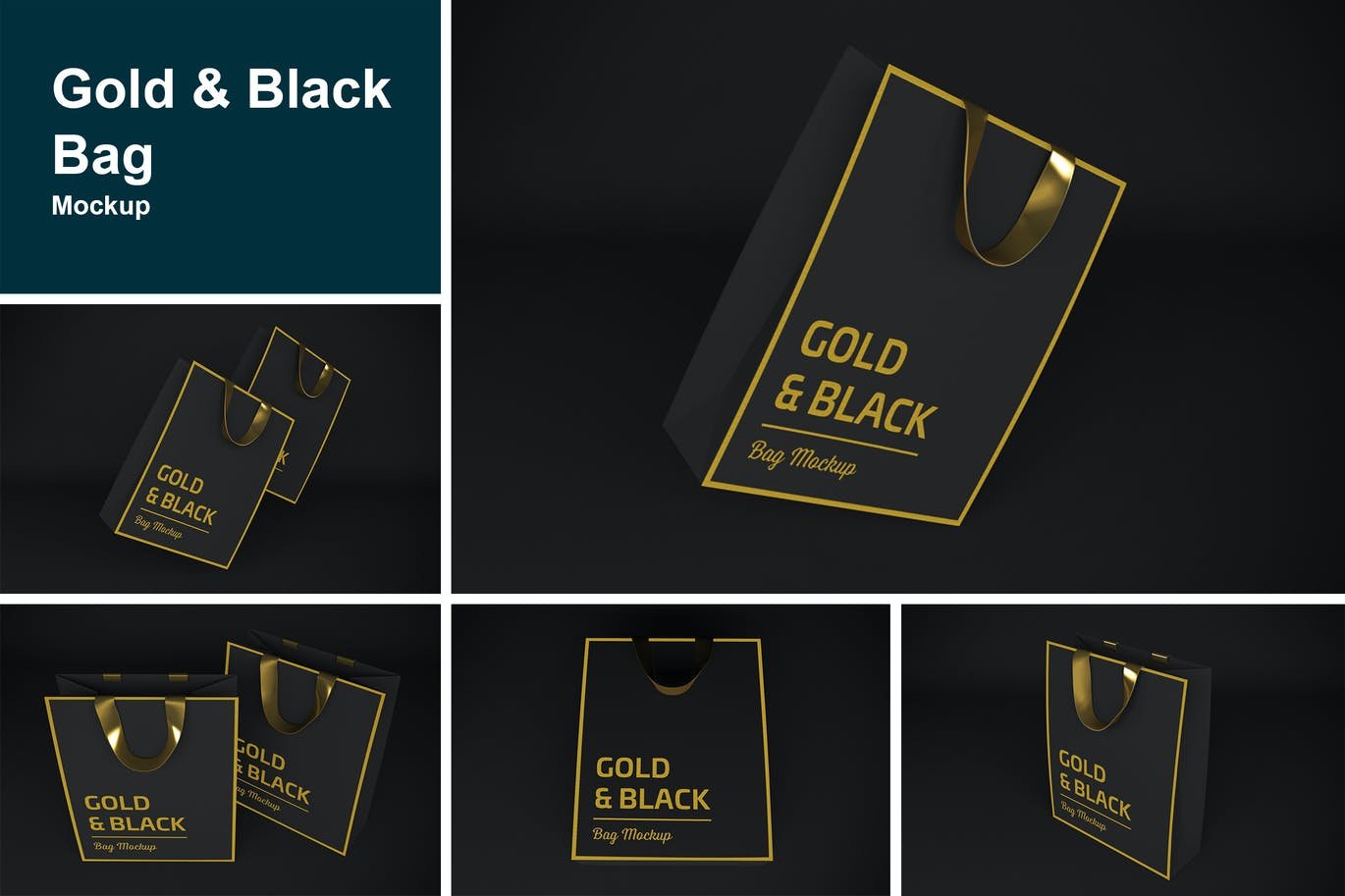 Gold & Black Bag Mockup