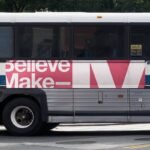 Landscape bus banner ad mockup