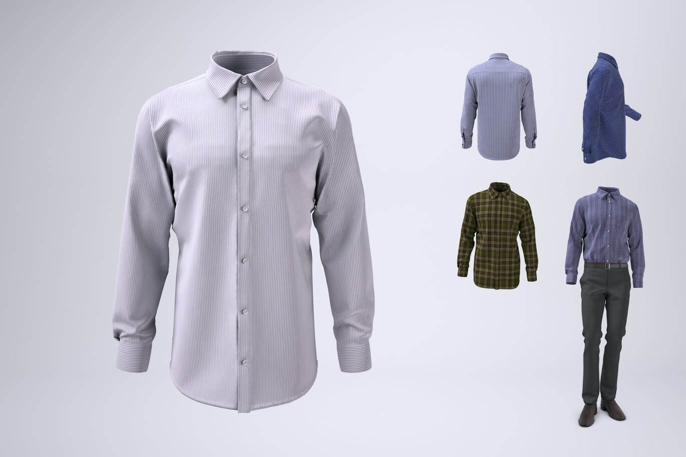 Men's Long Sleeve Dress Shirt Mock-Up (1)