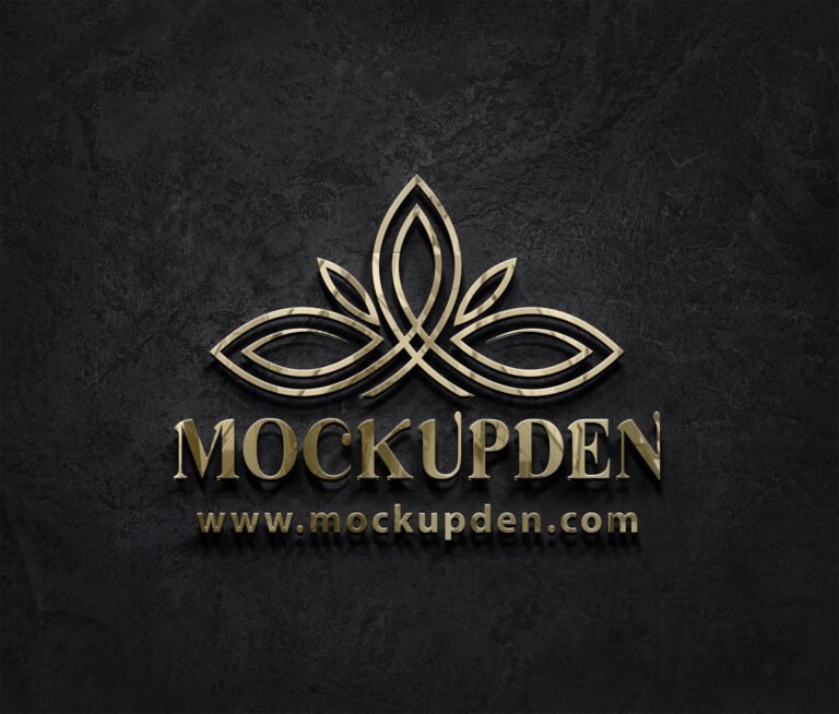 Metallic Logo Mockup Free PSD Template