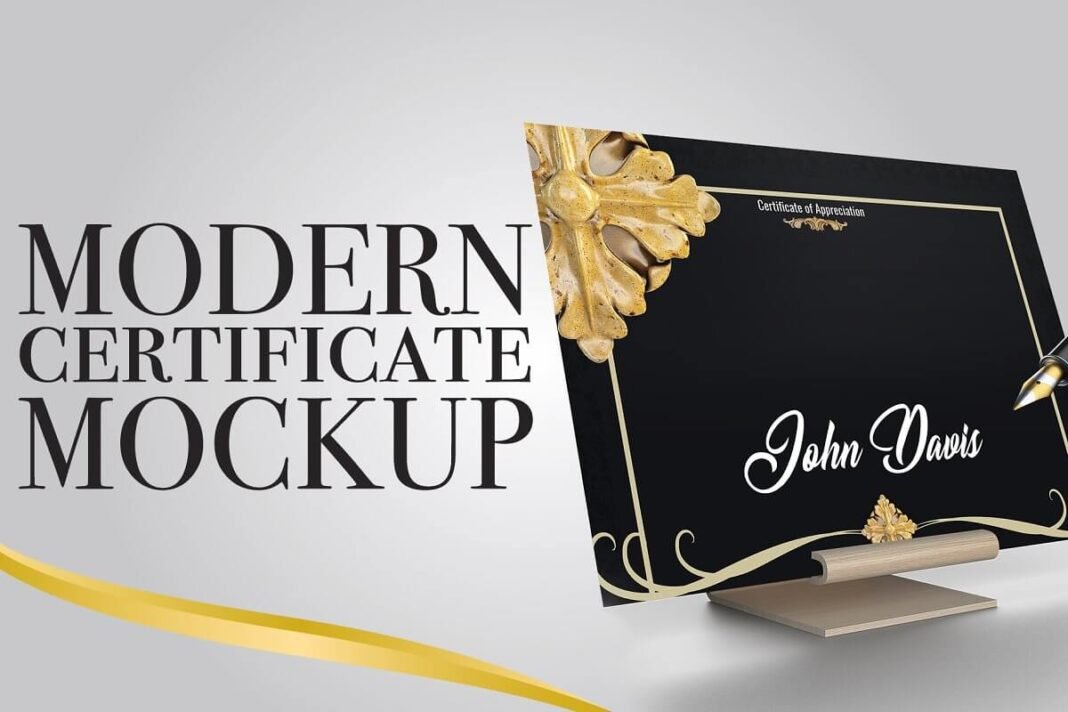 16+ Beautiful Certificate Mockup PSD Templates FREE Downlod
