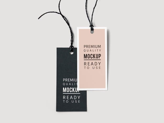 Pair of fashion label tag mockups Free Psd (1)