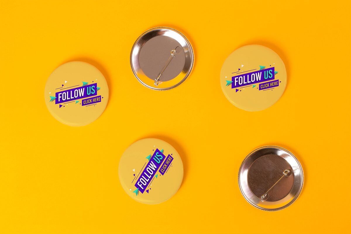 Pin Buttons Mockup