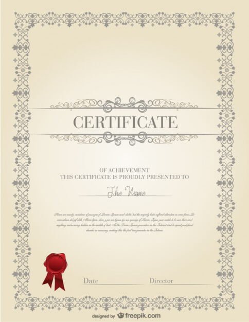 Professional certificate template Free Vector (1)