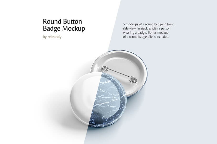 Round Button Badge Mockup