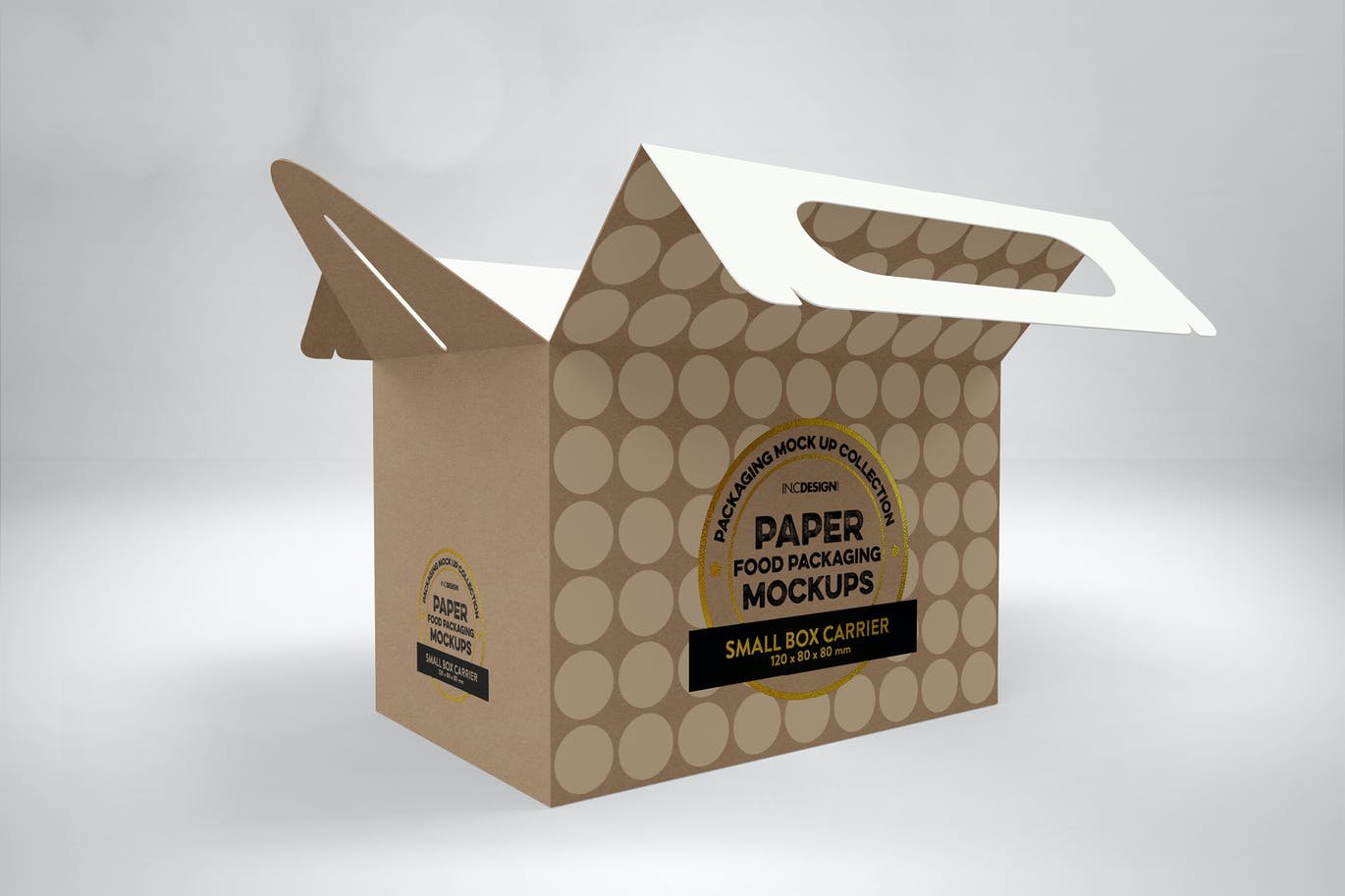 Small Cake Box Carrier Packaging Mockup