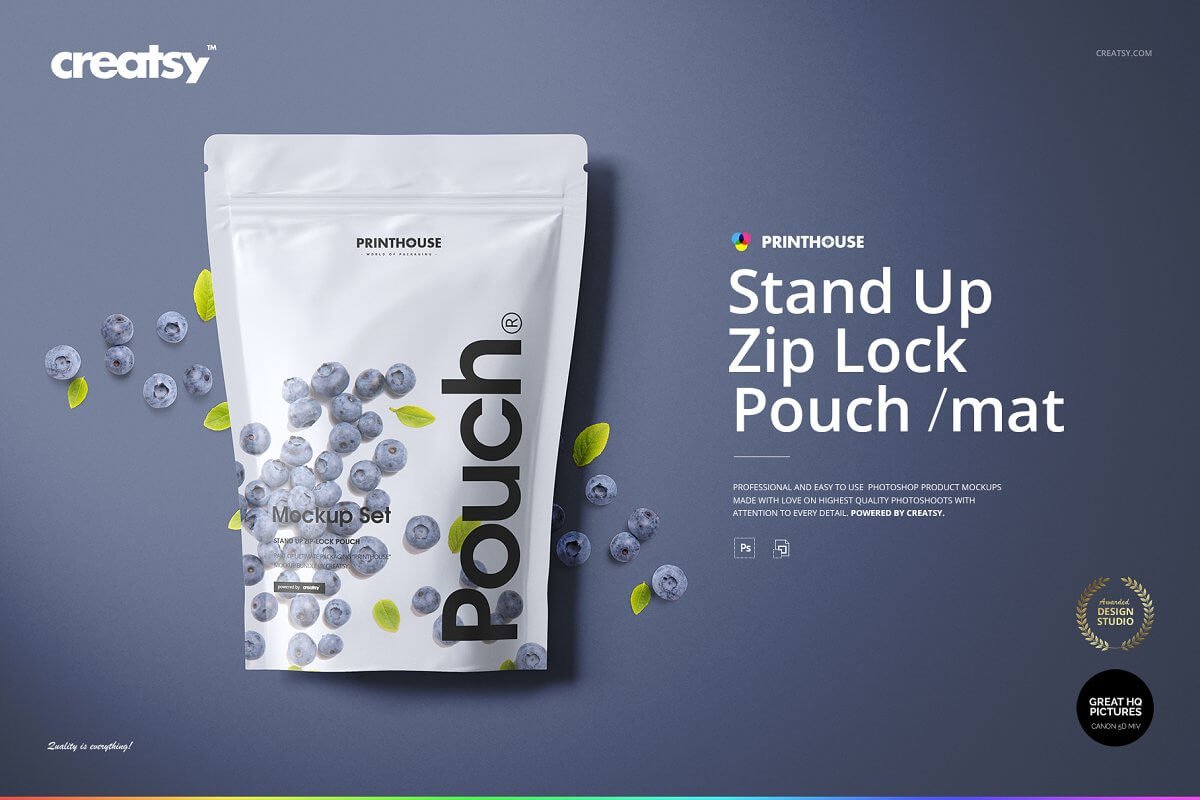 Stand Up Pouch (mat) Mockup Set
