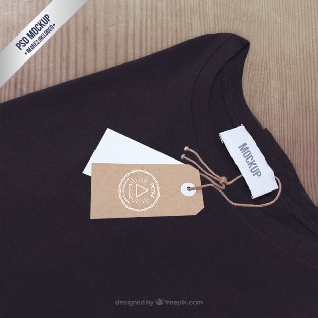 T-shirt label mockup Free Psd (1)