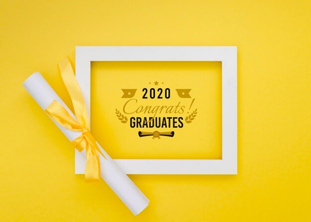 Top view graduation frame with mock-up Free Psd (1)