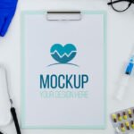 Top view medical concept with mock-up Free Psd (2)