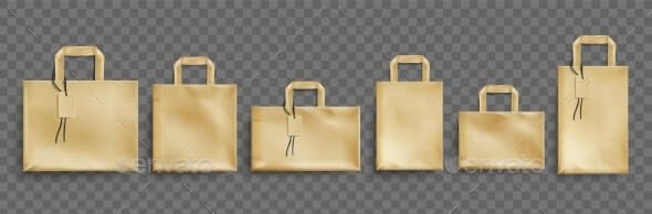 Vector Mockup of Craft Paper Eco Bags