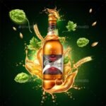 Vector Realistic Beer Bottle Package Ad Splash (1)