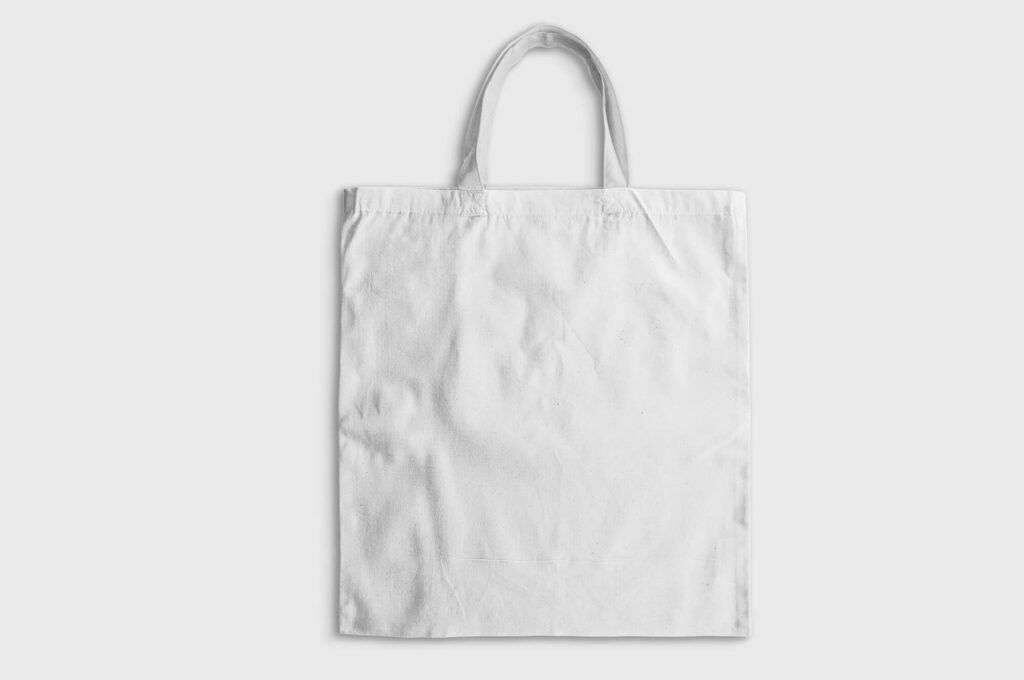 White Free Canvas Bag Mockup PSD Template