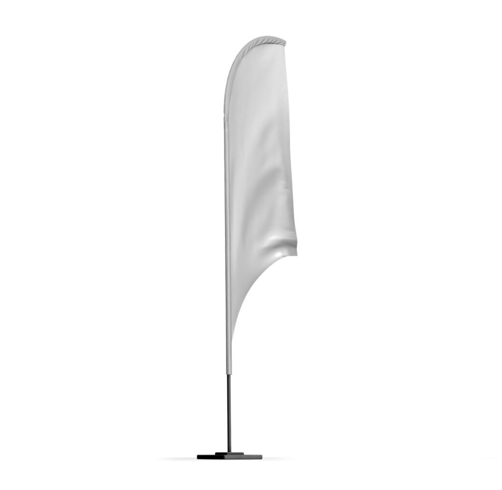 White Free Feather Flag Mockup PSD Template