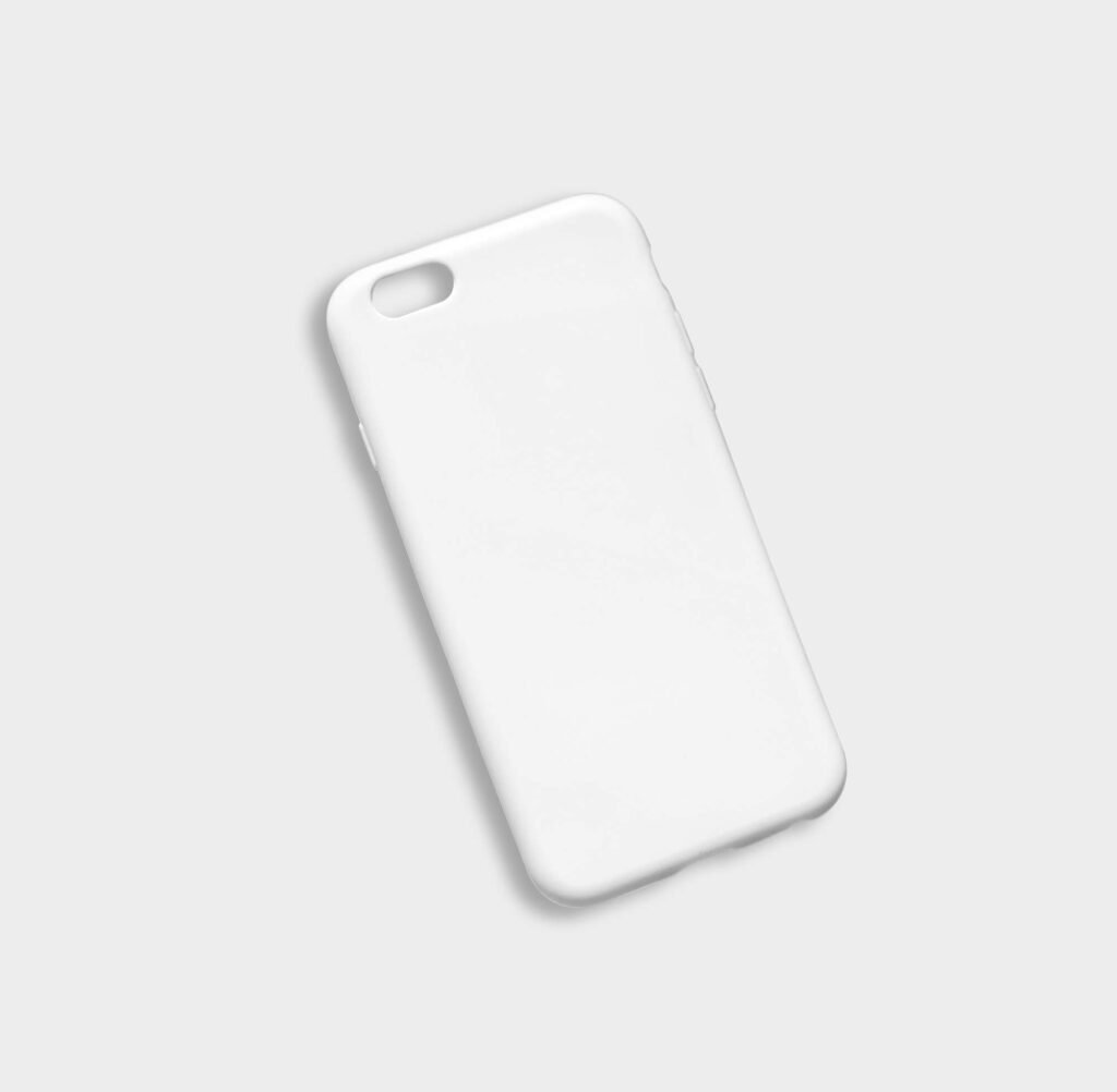 White Free iPhone Cover Mockup PSD Template