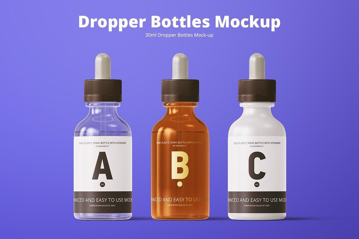 30ml Dropper Bottles Mockup