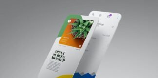 APP UI Screen Smartphone Perspective Mockup