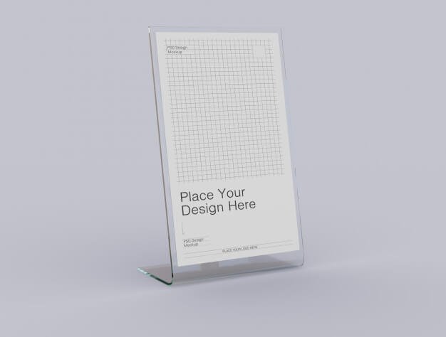 Acrylic table tent with card holder mockup Premium Psd