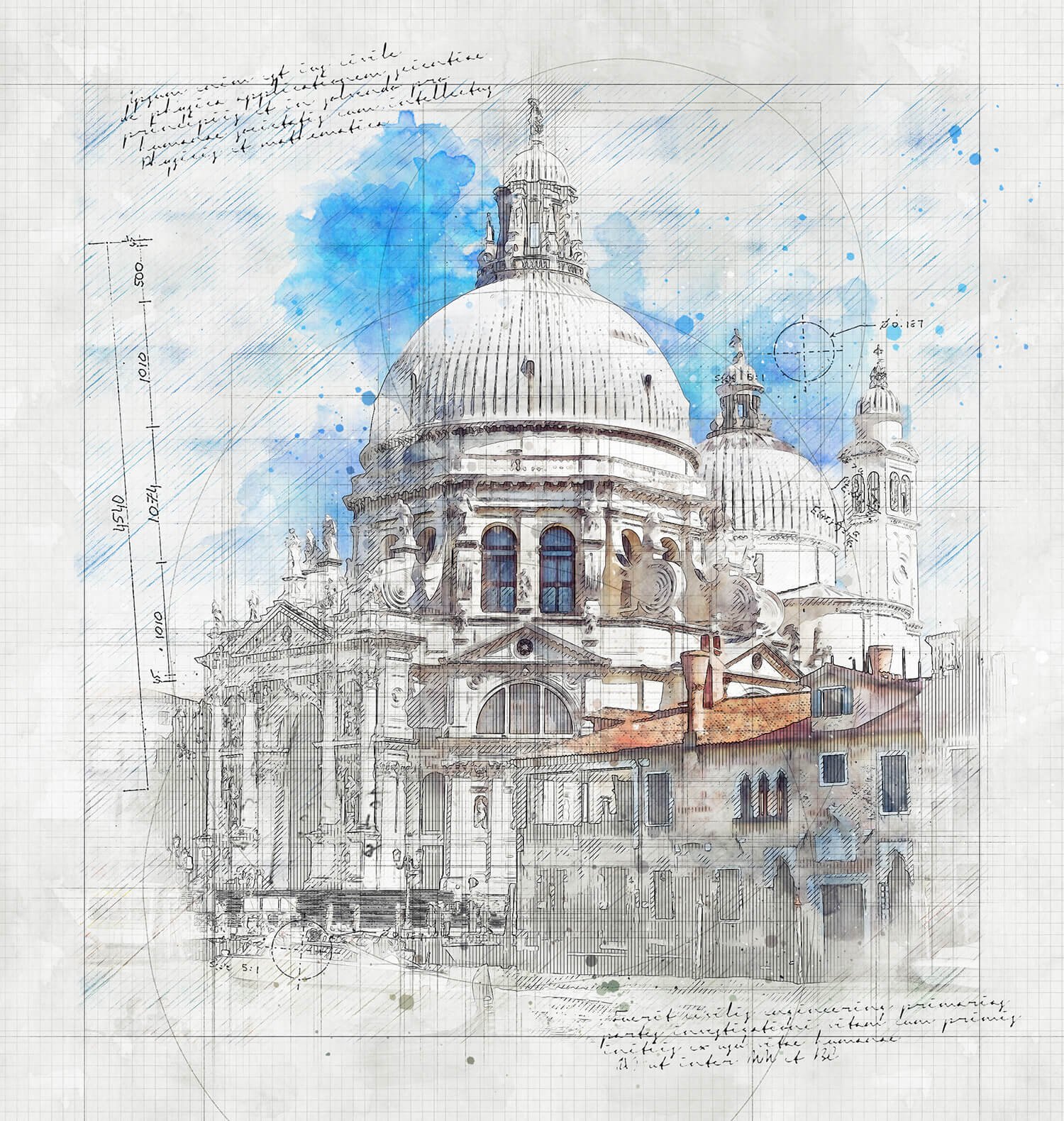 Animated Architecture Sketch and Blueprint Photoshop Action