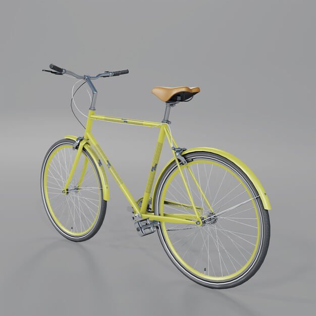 Back half side view of universal bicycle mockup Premium Psd (1)